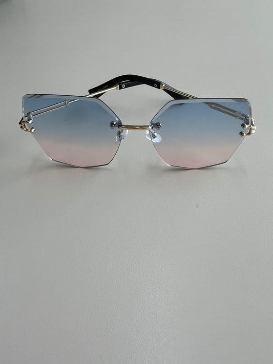 Lente translúcida rosè azul celeste